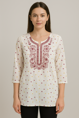 Heartbloom Embroidered Kurti