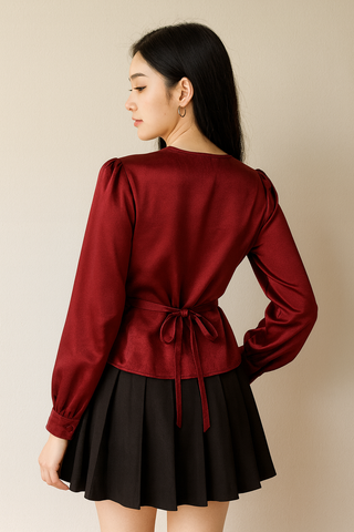Dreamy Drape Satin Top.