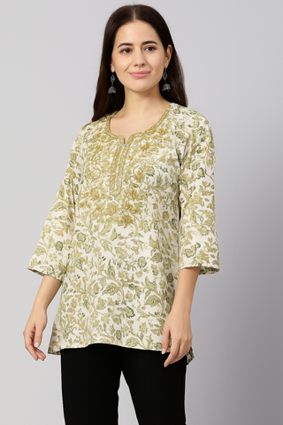 Floral Breeze Cotton Kurta