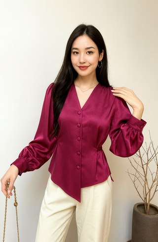 Dreamy Drape Satin Top.