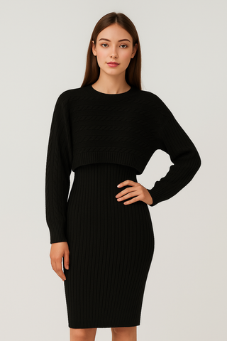 Shyla knit pullover+ bodycon two pieces set.