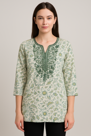Floral Breeze Cotton Kurta