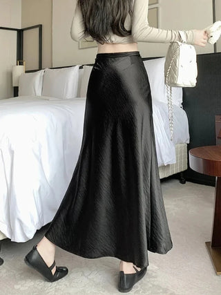 Aveline Satin Tie Wrap Skirt.