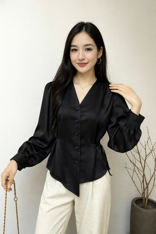 Dreamy Drape Satin Top.