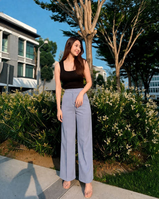 High Waisted Straight Trousers