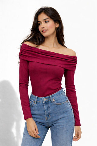Cloud Drape Off-Shoulder Top