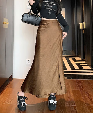 Aveline Satin Tie Wrap Skirt.