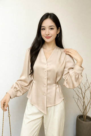 Dreamy Drape Satin Top.