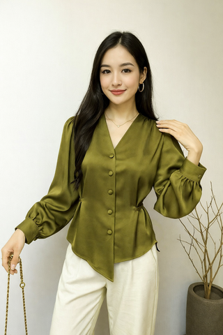 Dreamy Drape Satin Top.