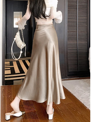 Aveline Satin Tie Wrap Skirt.