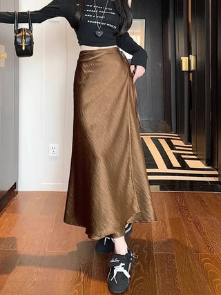 Aveline Satin Tie Wrap Skirt.