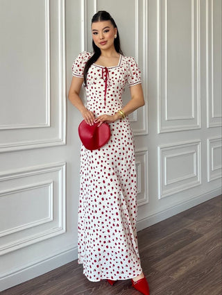 Amaya Chic Square-Neckline Floral Maxi Dress