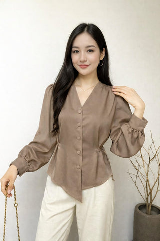 Dreamy Drape Satin Top.