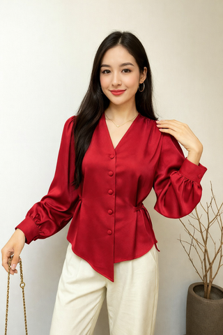Dreamy Drape Satin Top.