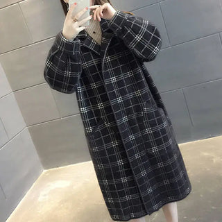 Nerissa luxe plaid lapel collar overcoat