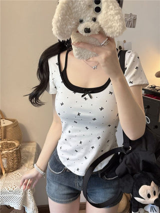 Coquette Bow Print Top.