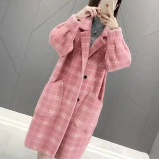 Nerissa luxe plaid lapel collar overcoat