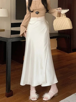 Aveline Satin Tie Wrap Skirt.