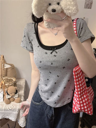 Coquette Bow Print Top.