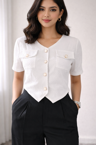 Chic Buttoned Top.