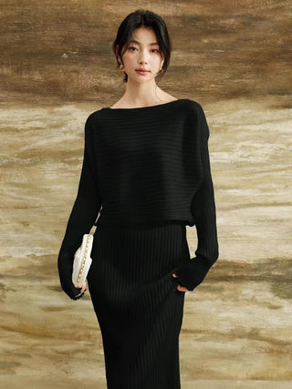 Anya knit pullover + bodycon dress