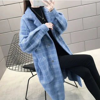 Nerissa luxe plaid lapel collar overcoat