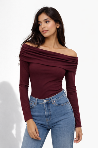 Cloud Drape Off-Shoulder Top