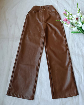 Leather luxe high-waisted Pants.