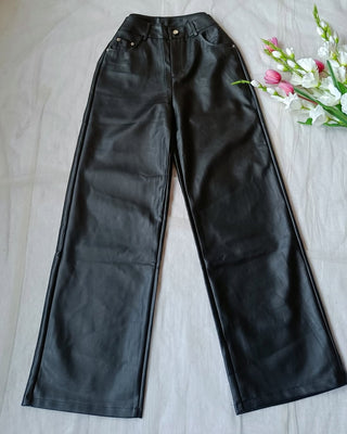 Leather luxe high-waisted Pants.