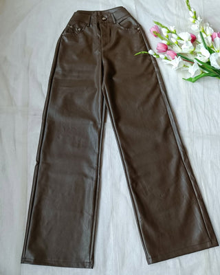 Leather luxe high-waisted Pants.