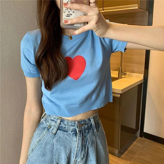 HEART PRINT SLIM CHIC TOP