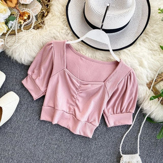 Square Neck Short Sleeve Top