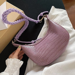 ALLIGATOR PATTERN BRAIDED ROPE BAG
