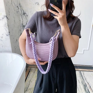 ALLIGATOR PATTERN BRAIDED ROPE BAG
